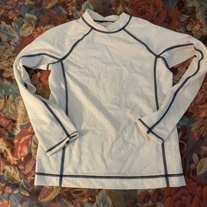 Unisex White Lands End Rash Guard - kids size 5/6